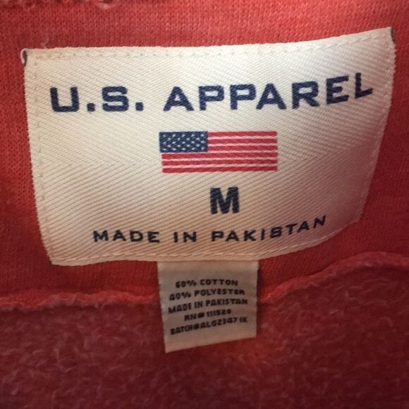 U.S. Apparel Raglan Raw Edge lightweight Sweatshirt Sz Medium - Picture 3 of 13